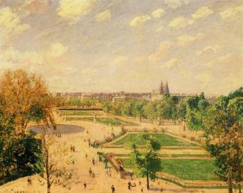 卡米耶 畢沙羅 The Tuileries Gardens, Morning, Spring, Sun